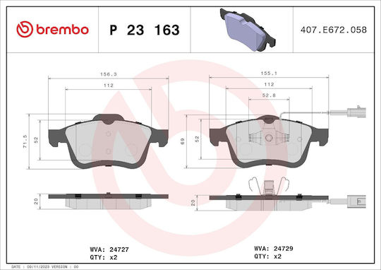 Brembo Bremsbelag Set Scheibenbremse P 23 163