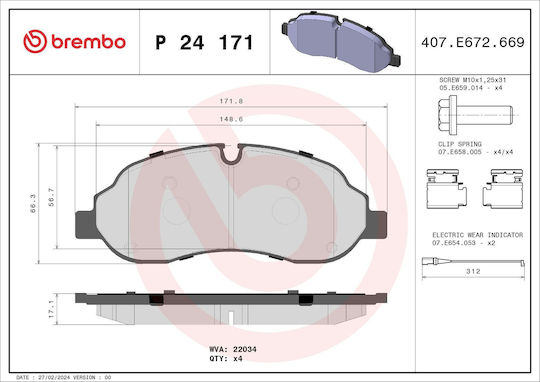 Brembo Bremsbelag Set Scheibenbremse P 24 171