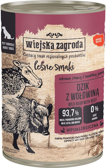 Wiejska Zagroda Wet Food Dogs with Wild Boar and Beef 400gr
