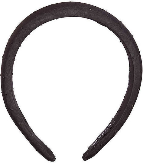 Celestino Women's Hair Headband Satin Strass Black
