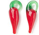 Glas Motiv Rote Paprika 30x10mm Ø2.5mm