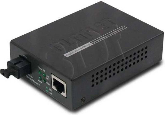 Planet Gt-806a15 Конвертор За Оптични Влакна 10 100 1000BaseT 1000BaseLX WDM Едномодов Максимум 15 Км