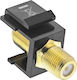 Inline Keystone Installation Adapter Satellite Cable Coupler 2x F Sockets White