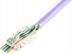 Βύσμα Rj45 8p8c Διέλευσης Digitus Κατηγορίας 5e Χωρίς Θωράκιση Awg 26-24 Συσκευασία 100 Τεμ