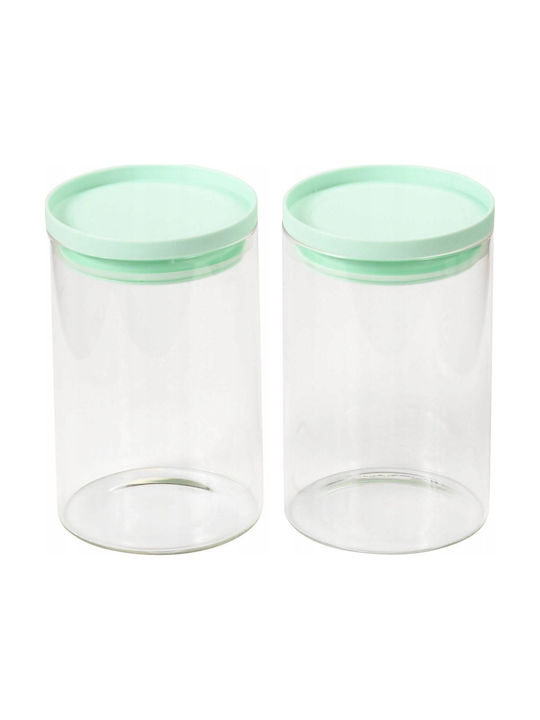 Kesper Set of 2pcs Jars General Use with Lid Glass Transparent 10x15cm