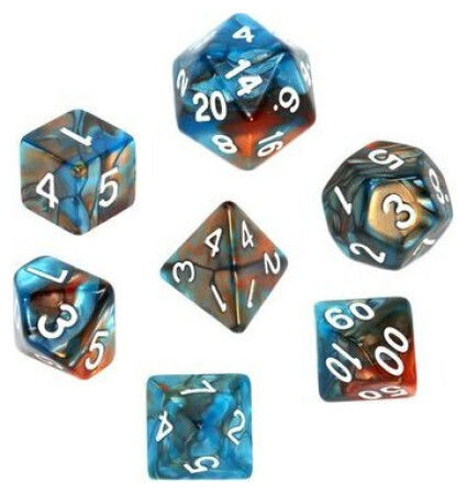 Rebel RPG Dice Set Two-Tone Orange-Blue