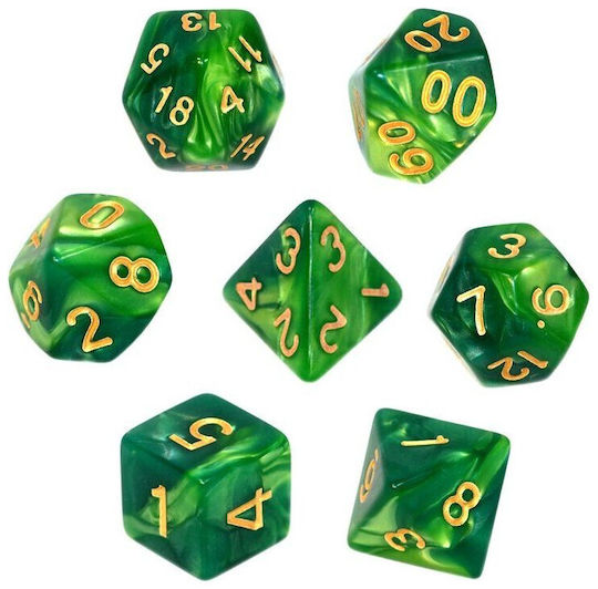Rebel Σετ Ζαριών Rebel Rpg Δίχρωμα Μέντα-πράσινα