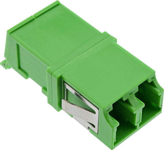 Inline Fiber Optic Coupler Duplex Lc Lc Singlemode Green Shutter Ceramic Sleeve