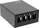 Inline Desktop Consolidation Point Box 4x Keystone RJ45 Metal Black Ral9005