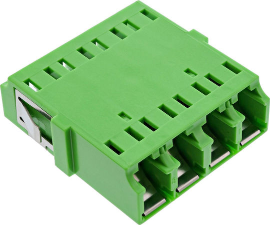 Inline Fiber Optic Coupler Quad Lc Lc Singlemode Green Ceramic Sleeve