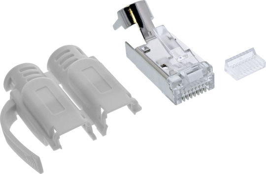 Inline Inline Cat.6a RJ45 Shielded Crimp Plugs Bend Protection Insertion Guide Grey Pack of 100 Pieces