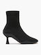 Leather Women's Ankle Boots with Medium Heel Black