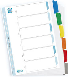 Separatoare din Carton Elba A4+ Mylar Colorate 6 Foi Indici Întăriți Separatoare din Carton Elba A4+ Mylar Colorate 6 Foi Indici Întăriți