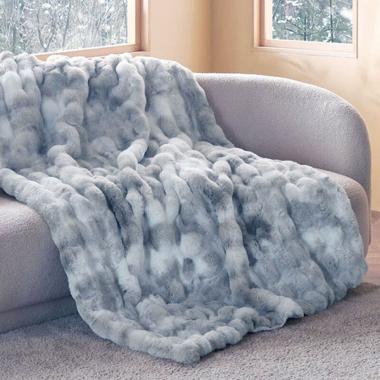 Mc Decor Ριχτάρι Διθέσιου Καναπέ Γούνινο 180x250εκ. Grey