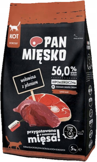 Pan Miesko Суха Котешка Храна с Говеждо месо / Елен 5кг