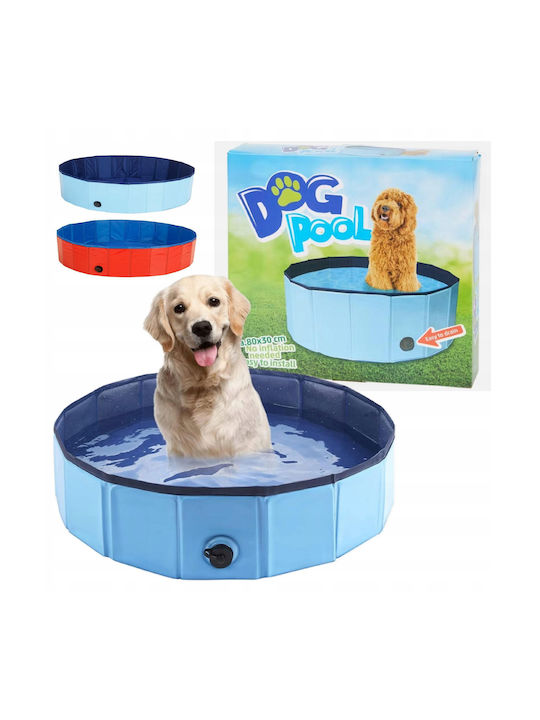 Foldable Garden Dog Pool Small 80cm Blue 1 Piece