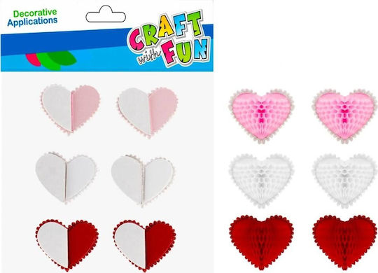 Craft Fun Декоративни Велкро Сърца Хармония 6 Бройки Cf 12/144