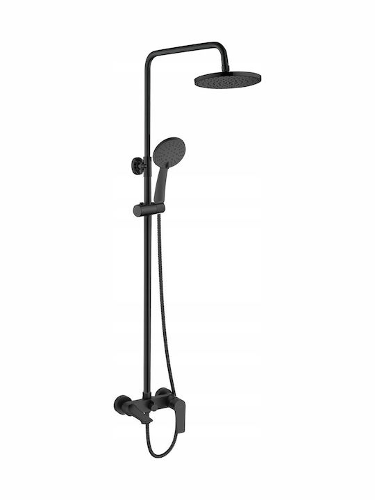 Invena Shower Column with Mixer Black Invena Shower Column with Mixer Black