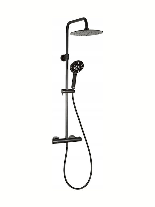 Valvex Shower Column without Mixer Black