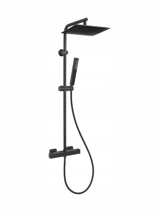 Invena Shower Column without Mixer 25cm Black Invena Shower Column without Mixer 25cm Black