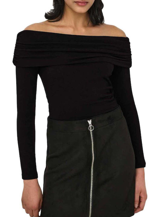 Only Women's Blouse Off-Shoulder Long Sleeve Black