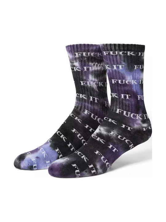 HUF Fuck It Tiedye Bărbați Șosete Negre 1Pachet