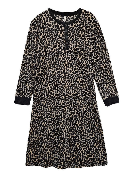 Ustyle Winter Women's Nightdress Black