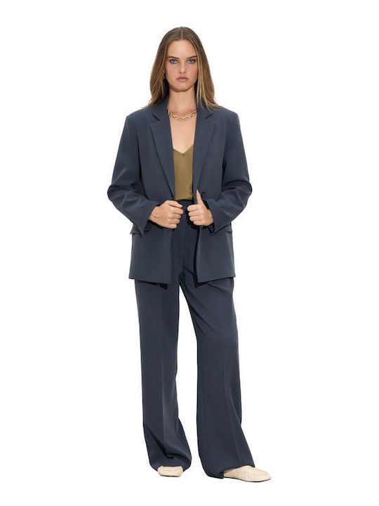Passager Lang Damen Gekreuzt Blazer Indigo Blue
