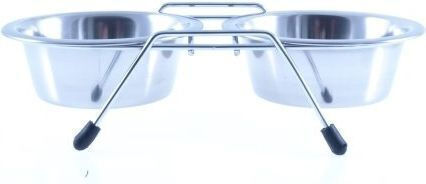 Lupi Pets Stainless Steel Bowl Food for Dog & Cat with Base 16cm in Silver Color