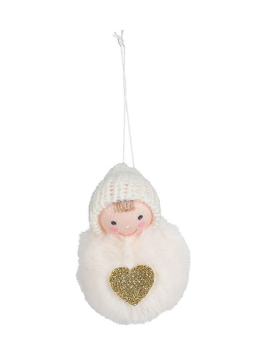 Hanging Heart Fabric Christmas Tree Ornament 7cm