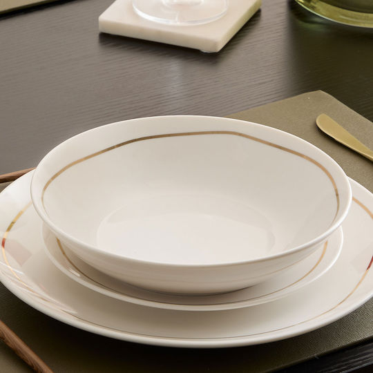 Teller Suppe aus Porzellan Weiß mit Durchmesser 20cm
