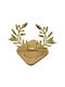 Tatu Moyo Handmade Tabletop Lucky Charm Olive Branch Gold made of Wood 2026 8cm 1pcs