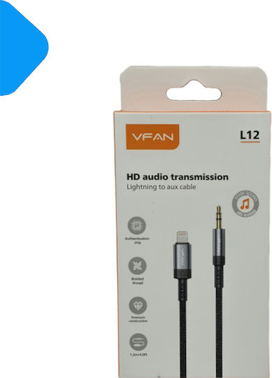 VFAN 3.5mm zu Lightning Kabel Schwarz 1m