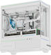 Thermalright TL-M10 Vision Геймърско бюро Micro Tower Компютърна кутия със страничен прозорец и ARGB осветление Бял