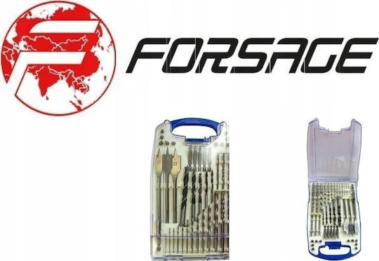 Forsage Set of 40 Drills with Cylindrical Shank for Masonry