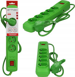 Armac Bandă De Alimentare Cu 5 Prize Cu Cablu 1.5m Verde
