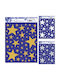 Αυτοκόλλητα Lebez Christmas Glitter Αστέρια Παράθυρο 30x37cm 1τμχ Τυχαίο 3304