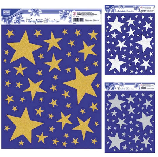 Lebez Weihnachtsaufkleber Glitzer Sterne Fenster 30x37cm 1 Stück Zufällig 3304