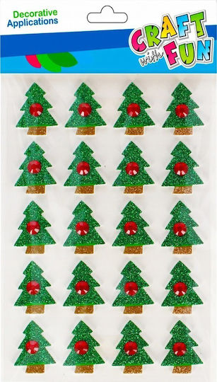 Craft Fun Dekoratives Eva Weihnachtsbaum Dekoration Glitzer 20 Stück 12/144