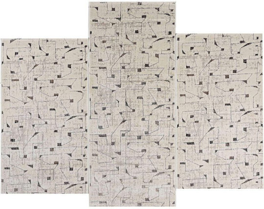 Modern Bedroom Rugs Set Beige 9999991329386 3pcs