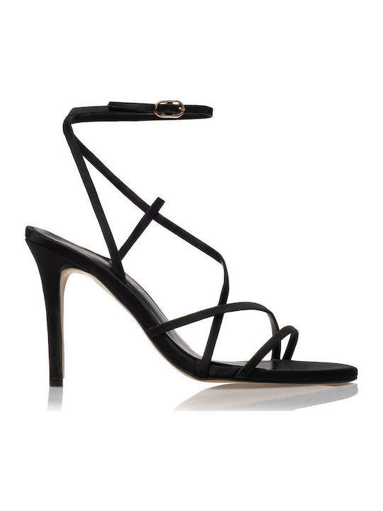 Stoff Sandalen Schwarz