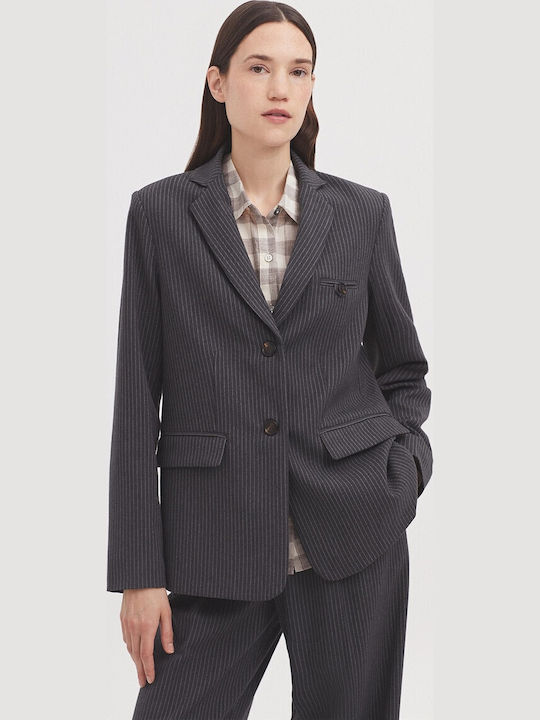Nice Things Damen Gekreuzt Blazer Grey