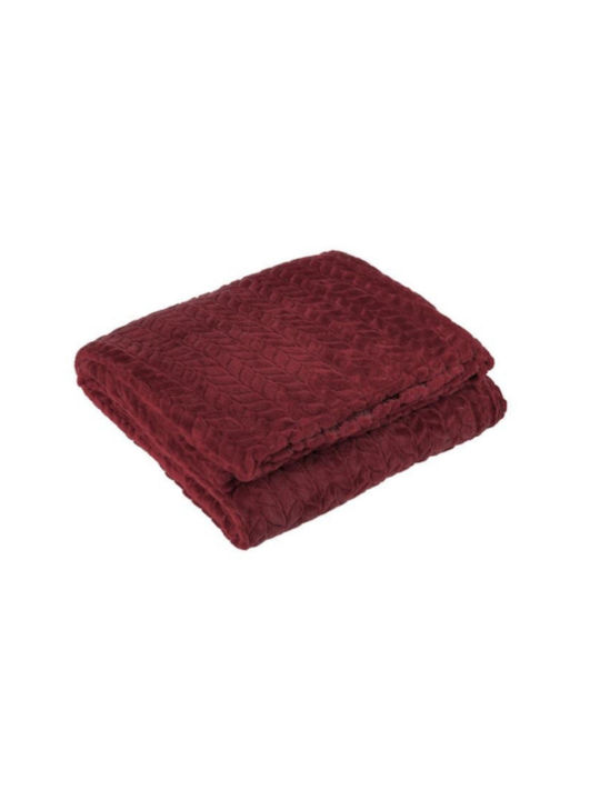 Pătură Catifea Supraînălțată 220x150cm Burgundy