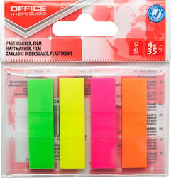 Σελιδοδείκτες Ευρετηρίου Office Products Pp 12x43mm 4x35 Φύλλα Κρεμαστό Μίγμα Νέον Χρωμάτων