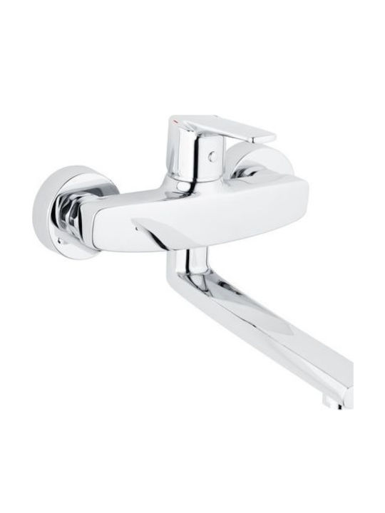 Heinrich Schulte Kitchen Faucet Counter Mixer Alpha 300 Silver Chrome