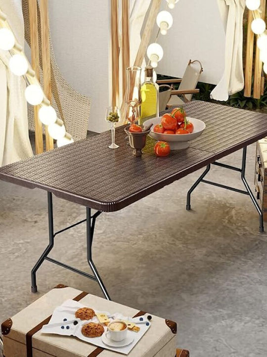 Tisch Zusammenklappbar Braun 180x70x74cm