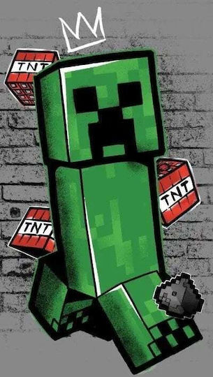 Minecraft Metro Art Кърпа За Баня Creeper 70 X 140 См