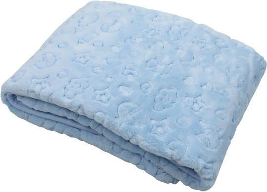 Kamtex Baby Κουβέρτα Βελουτέ Γαλάζια 100x120εκ.