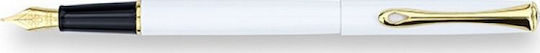 Diplomat Fountain Pen Fine 0.6mm White with White Ink