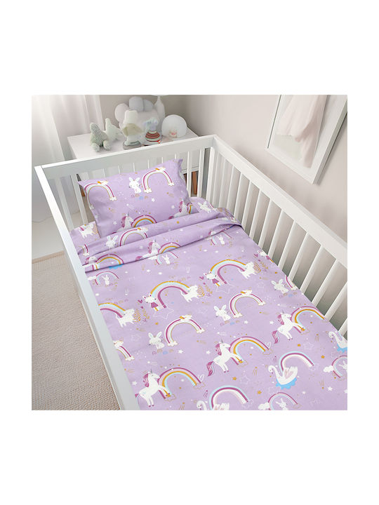 Lino Home Baby Sheets Set Crib Cotton Beige 120x180cm